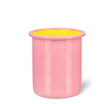 Load image into Gallery viewer, Medium Enamel Utensil Holder In Old Rose / Sulphur Yellow
