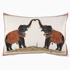 John Robshaw Two Elephants Decorative Pillow